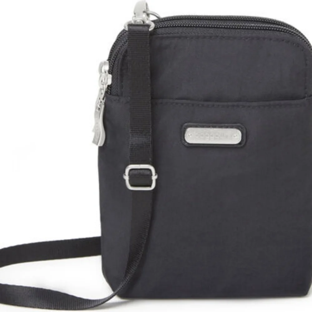 Baggallini Black Take Two Bryant Crossbody with Adjustable Strap, RFID-protected